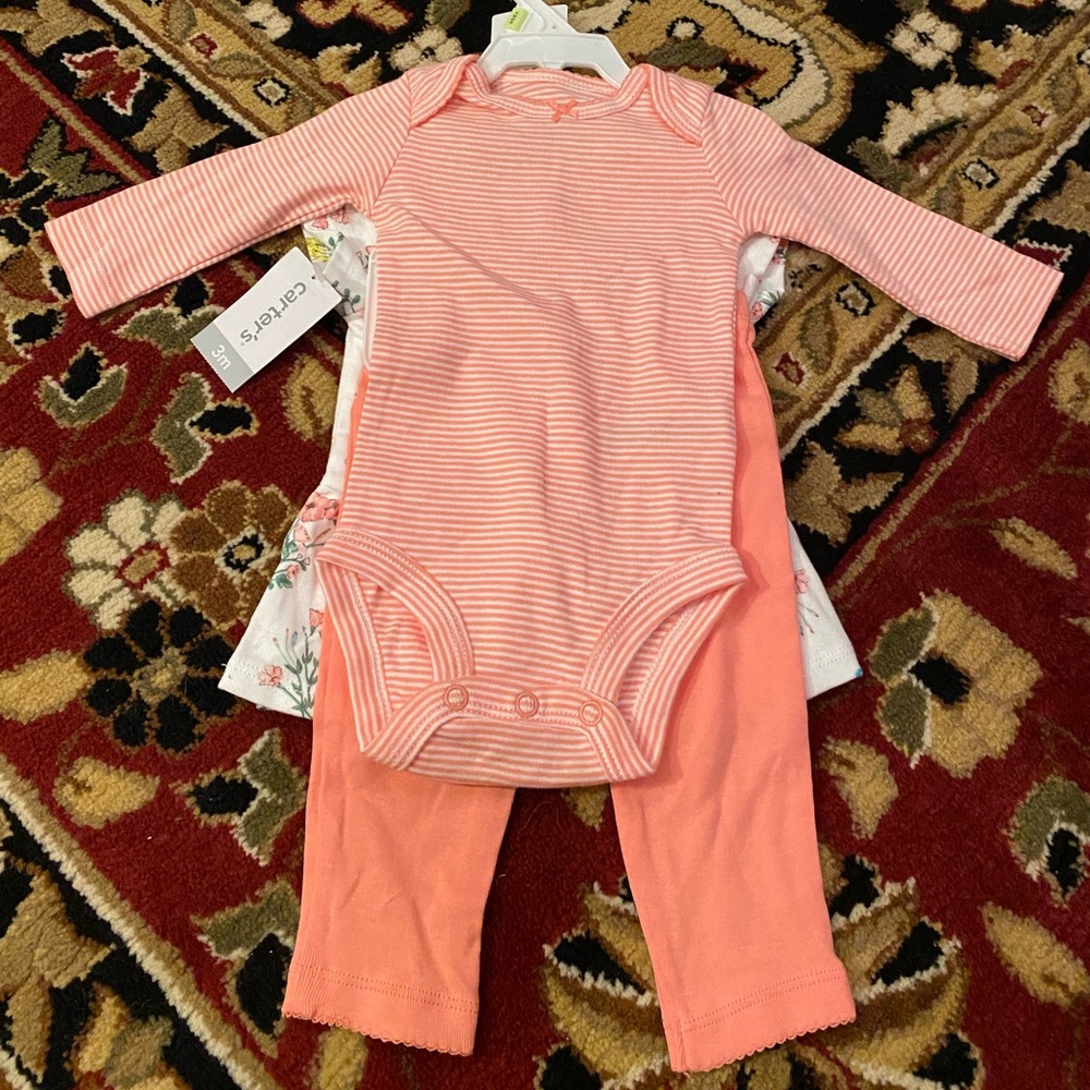 3M Carter's Pink Bodysuit Classic One Piece Set
